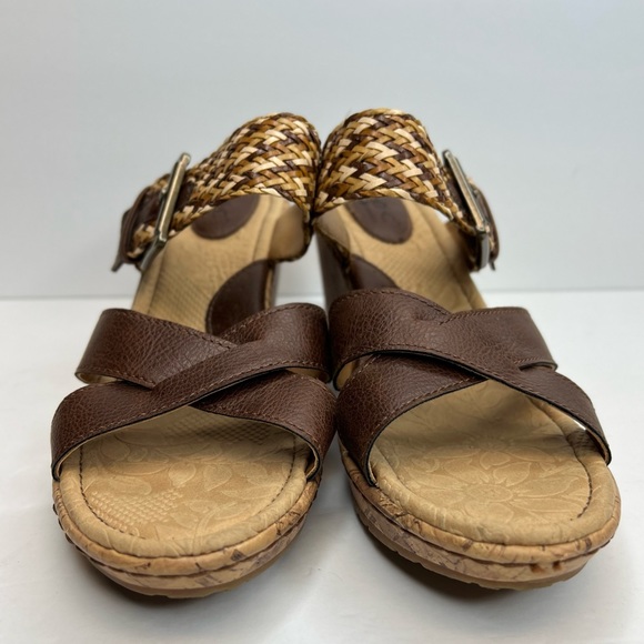 B.O.C. Born Concepts Womens Izabel Cork Strappy Wedges W/Buckle Woven Sz 9M - Picture 7 of 9